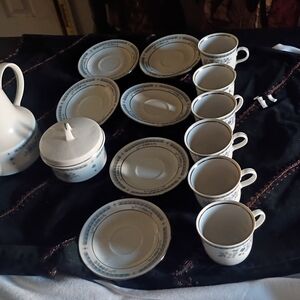 Elegant Blue and White Dinnerware Set